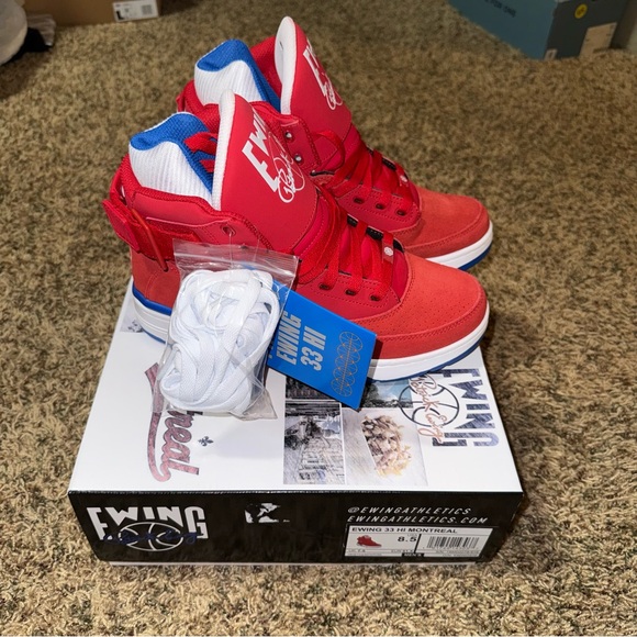 Ewing Athletics 33 HI Montreal Tribute Sneakers Men’s 8.5 NEW In Box Blue - Picture 1 of 10